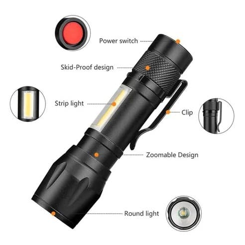 Mini Lanterna Tática Militar Usb Recarregável Profissional