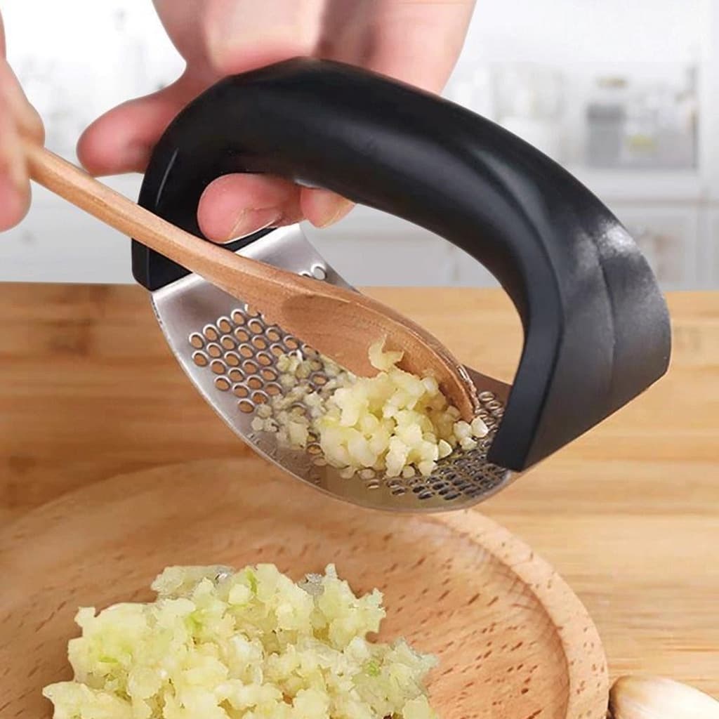 Espremedor De Alho - Triturador Amassador De Alho Aço Manual Com Pressão Garlic