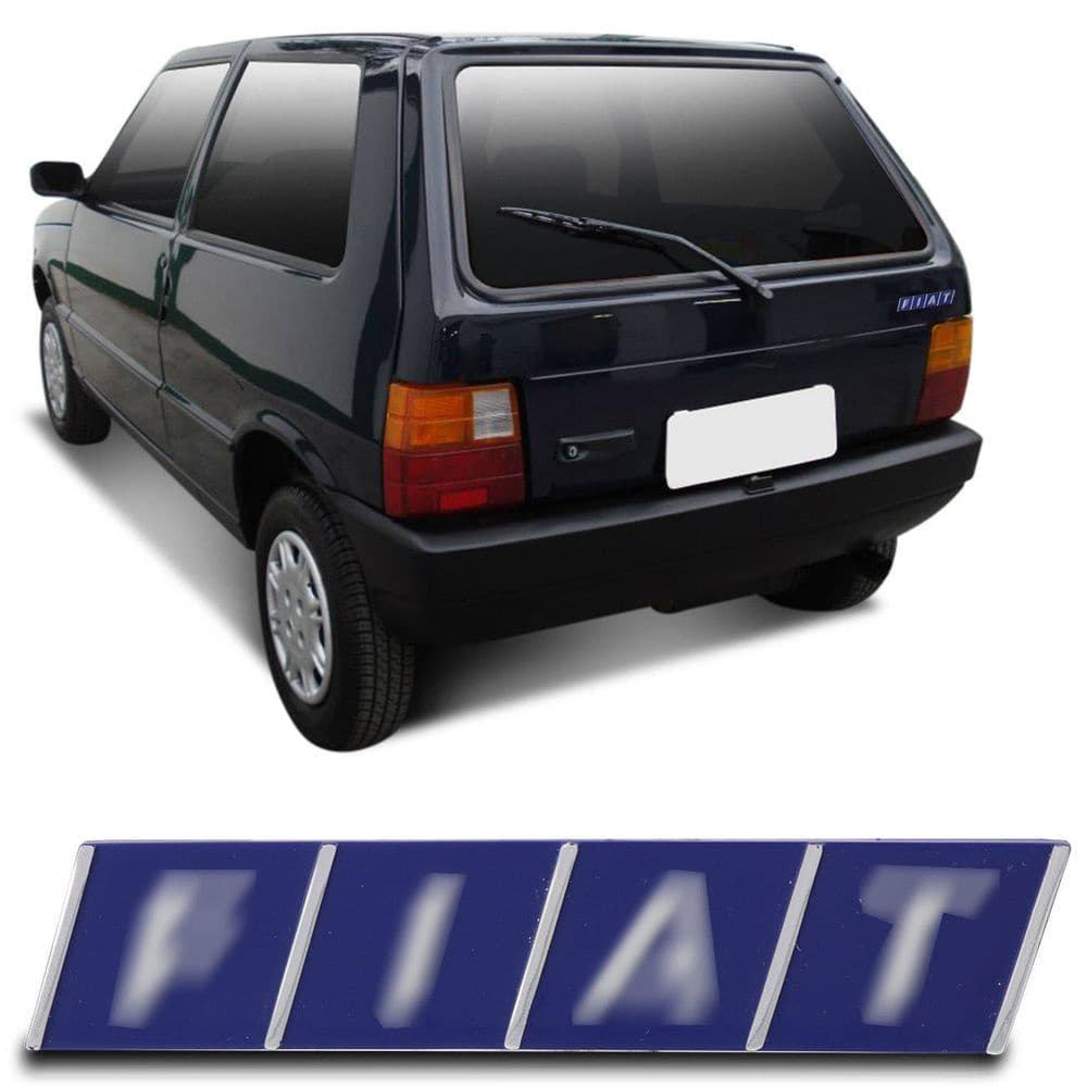 Emblema nome Fiat azul da mala grade Uno fiorino elba prêmio 84 85 86 87 88 89 90 91 92 93 94 95 96 97 98 99 2000