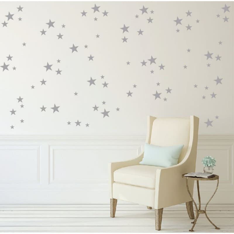 ADESIVO PAREDE KIT 156 ESTRELAS PRATA PRATEADO 9.7.5.3CM QUARTO BEBÊ ESTRELA ESTRELINHAS autocolante