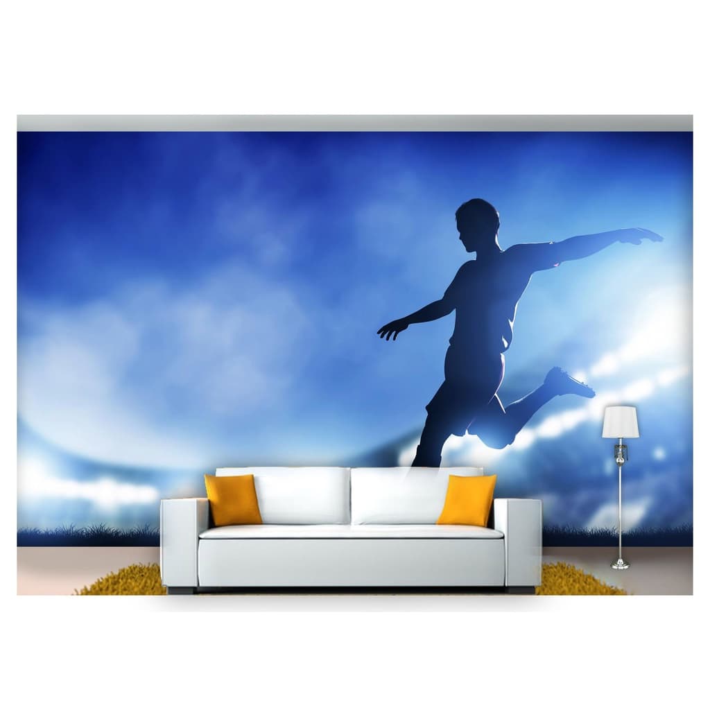 papel de parede Esportes Futebol Bola Campo 3D 10m² SPT05