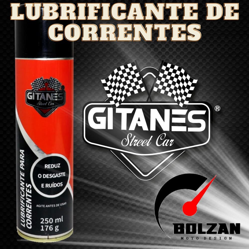 Lubrificante Graxa Spray Para Corrente Motos e Bicicletas GITANES 250ml