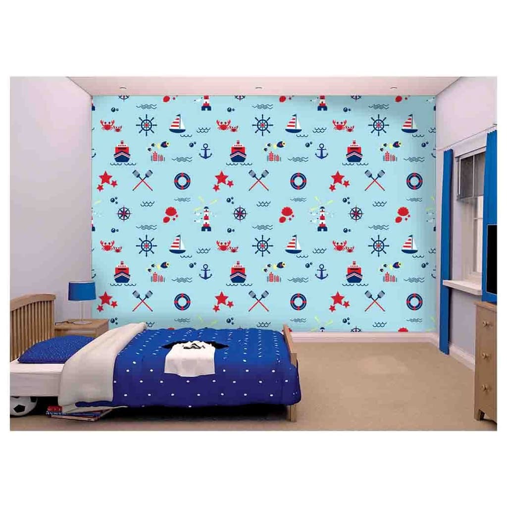 papel de parede Infantil marinheiro ancora 10m² AZS134