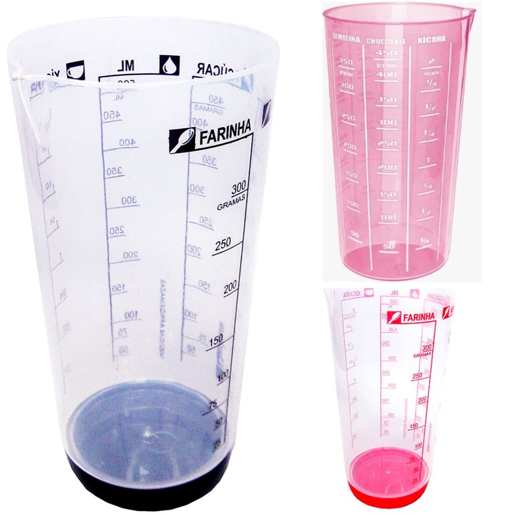 Copo de Medidas 500ml Completo Com Bico / Copo Dosador Graduado Base Reforçada ou Base Simples