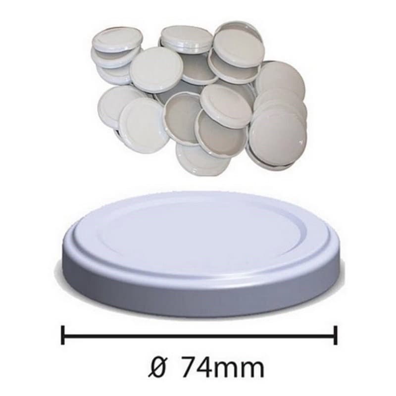 50 Tampas de Metal 74mm Para Vidro De Conserva Palmito,Doces e geléias