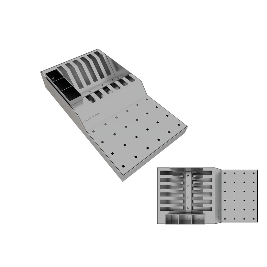 Escorredor De Louça Inox Calha Úmida Pratos Copos E Talheres