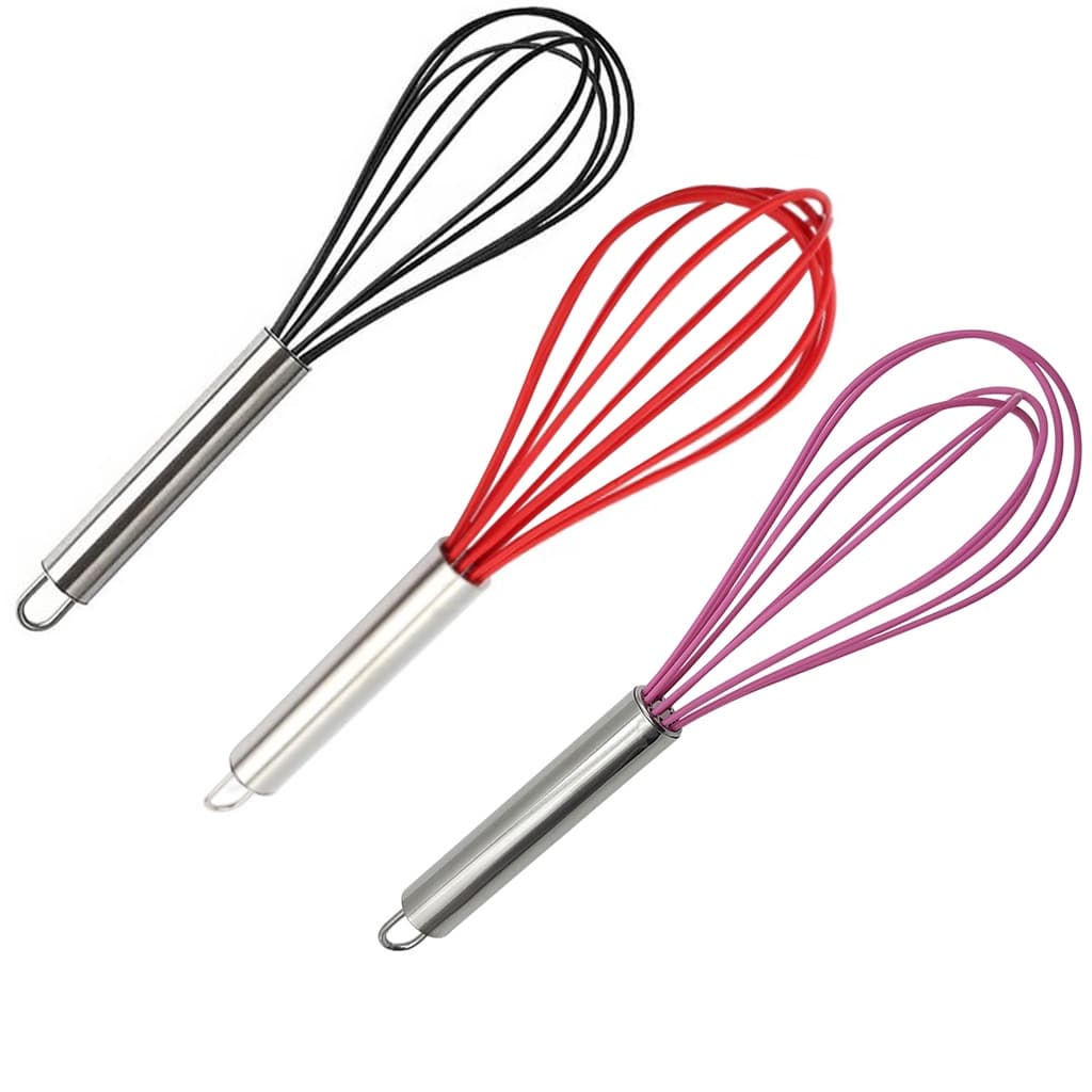 Batedor De Ovos Fouet Silicone Cabo de Inox 29cm