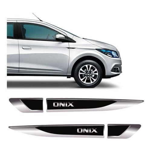 Emblema Resinado Aplique Lateral Onix Decorativo Par