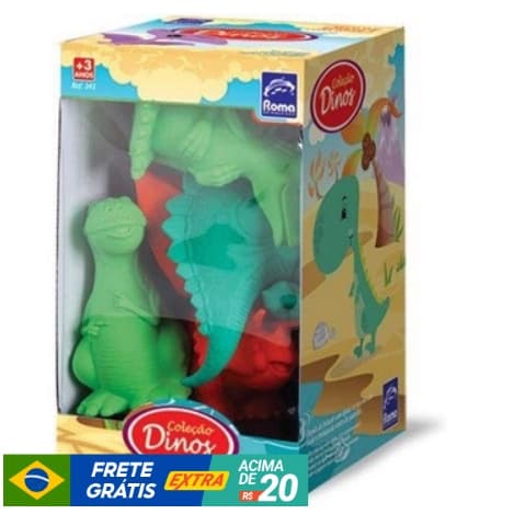Coleção Dinos Banho - Roma Brinquedos com 6pç