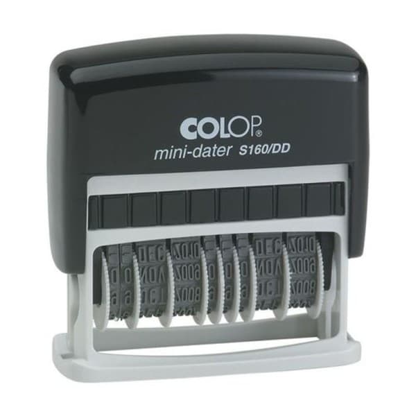 Mini Carimbo Datador Duplo Autoentintado Personalizado 2 Datas