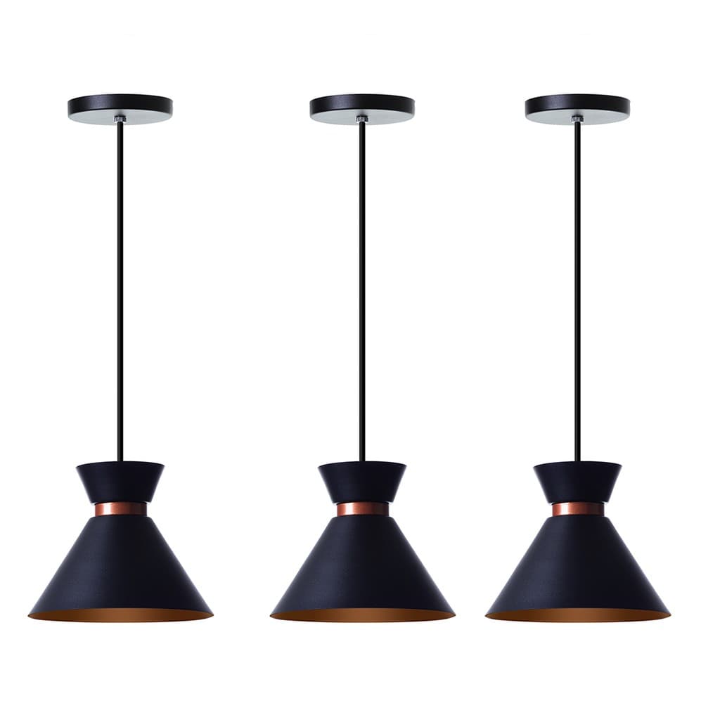 Kit 3 Lustre Pendente Interno Dubai Alumínio Decorações