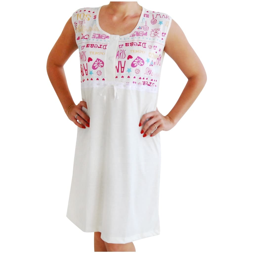 Camisola Adulto Sem Manga Com Passafita - Pijama Feminino para Dormir Confortável em Noite de Verão