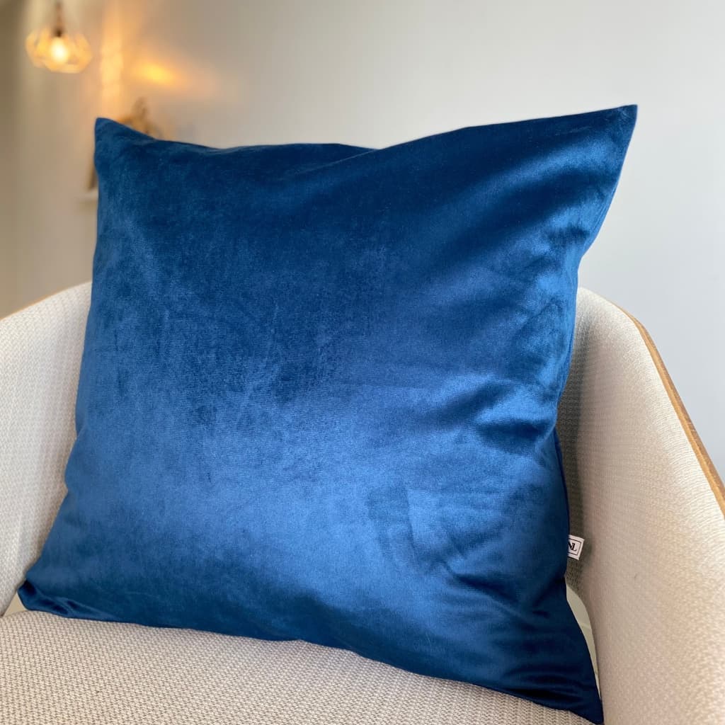 Capa De Almofada Veludo Azul Petroleo 45x45