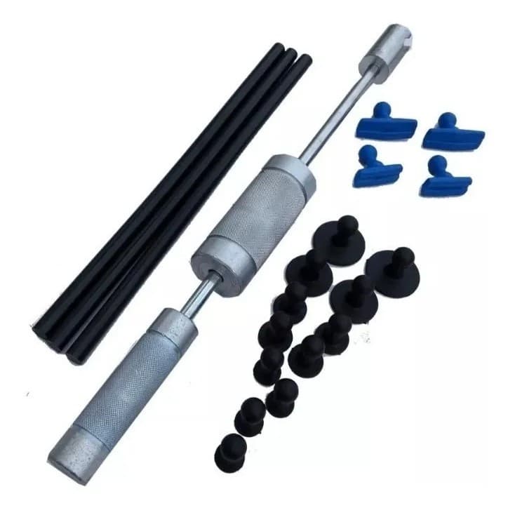 Kit Martelinho de Ouro - Repuxadeira em aço  + Ventosas de Nylon Tecnil c/ Fibra + 3 Bastões de Cola
