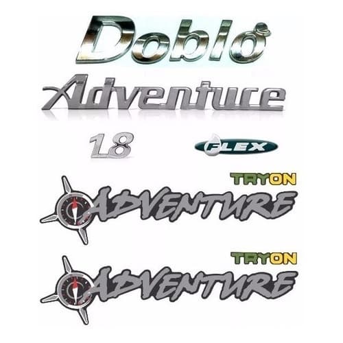 Kit Emblemas Doblo Try On Adventure 1.8 Flex - Completo