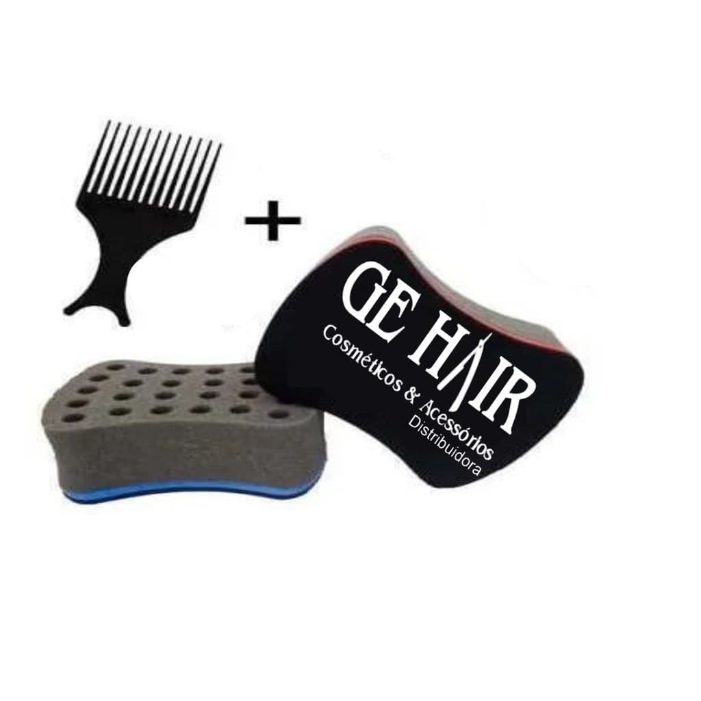 Esponja Nudred Bucha Enrolar Cabelo + Pente Afro