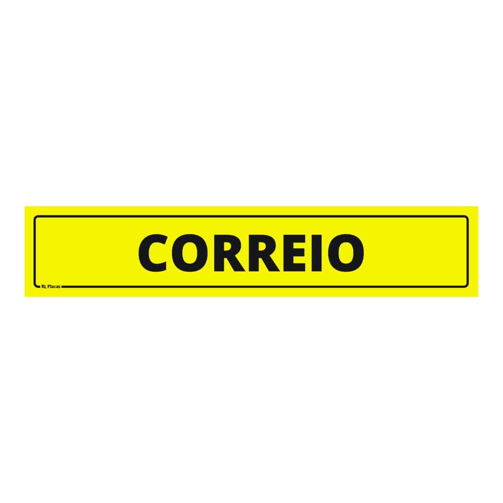 Placa de Sinalização Correio - Amarela 25x05 cm