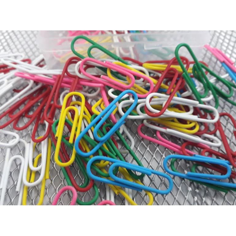 Clips de papel Coloridos  Caixas 100 unidades  8x28mm Tamanho Médio