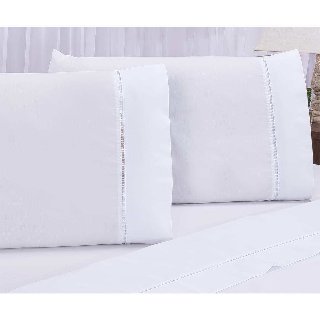 Jogo De Lençol Cama Casal King 4 Peças 100% Algodão 200 Fios Ponto Palito