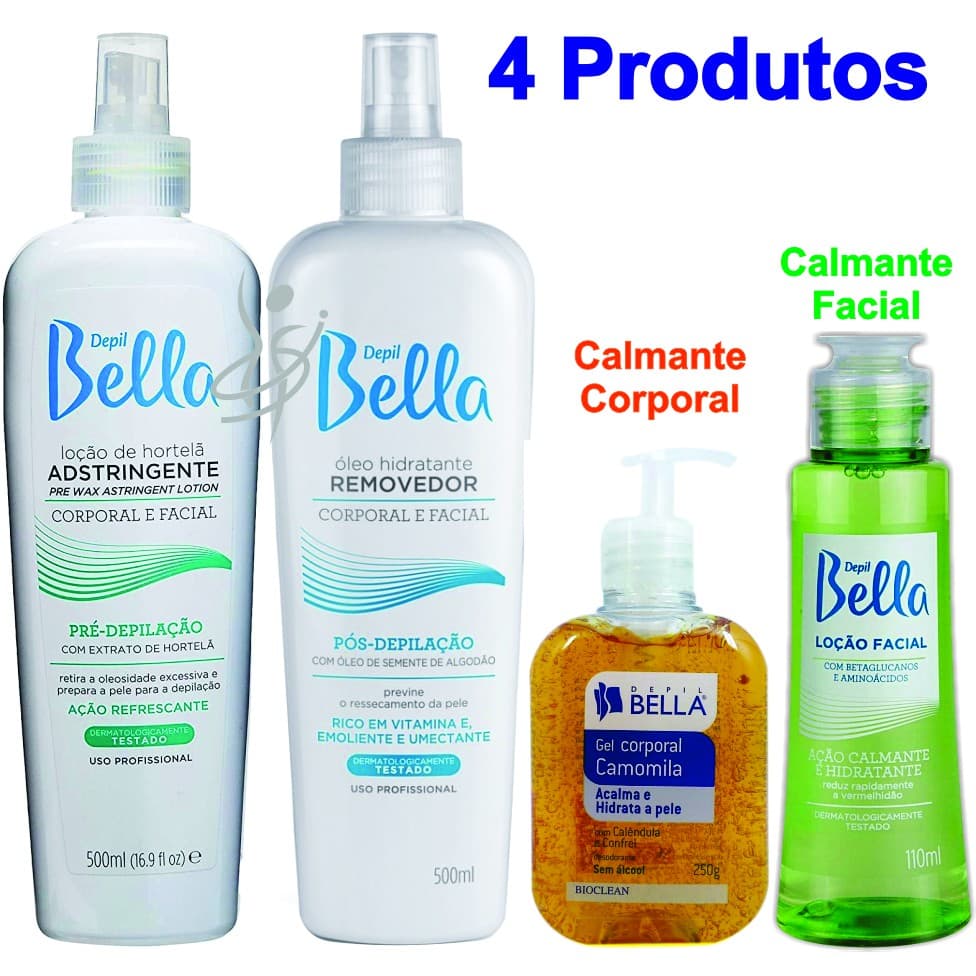 Kit Completo Econômico Pré e Pós Depilação Depil Bella