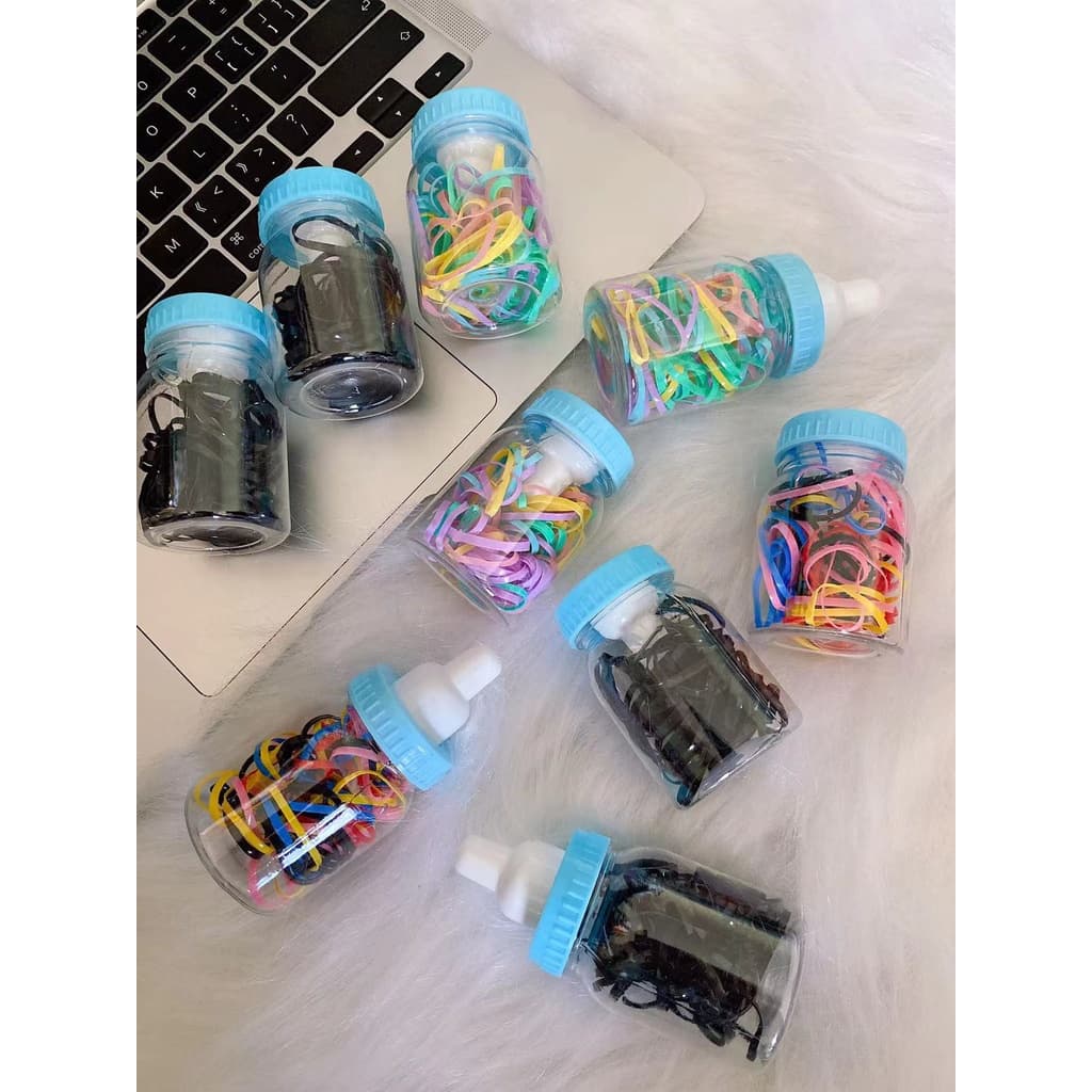 kit Elastico de cabelo borrachinha liguinha de cabelo silicone infantil /Mamadeira/pronto entregar
