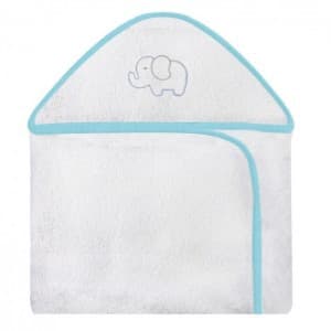 Toalha Capuz Infantil Elefante Chevron Tiffany Bordada Forrada Tecido Toalha Fralda 100% Algodão