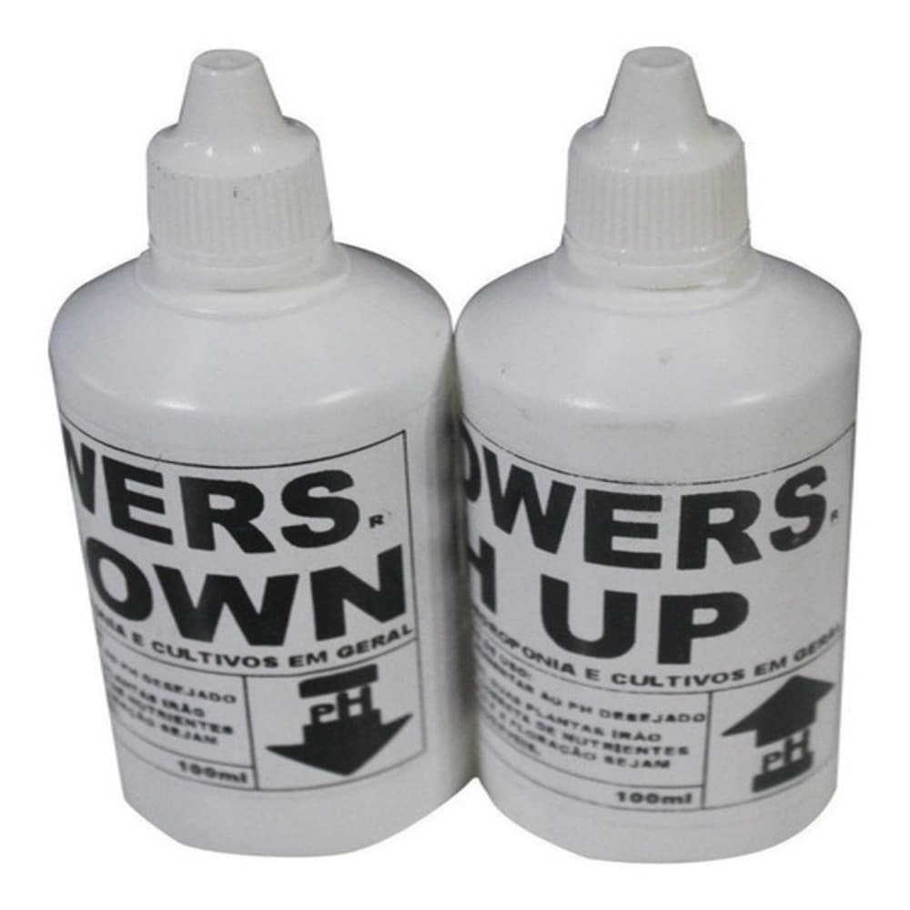 Kit Regulador PH Up Aumentar PH Down Diminuir Cultivo Indoor Controle Hidroponia PH da Água p/ Regar