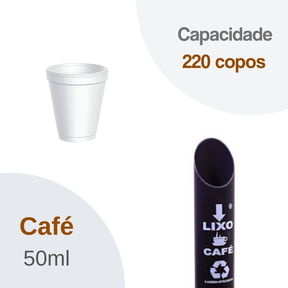 Lixeira Pvc Coletor Copo Descartável Individual Café 50ml