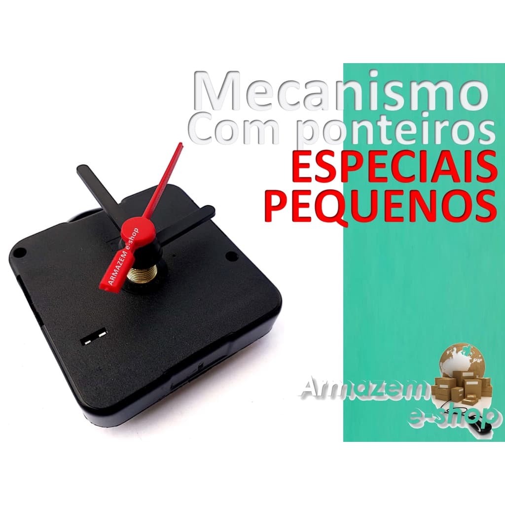 Kit Maquinas Quartz De Parede Eixo 16mm C/ Ponteiros PEQUENOS