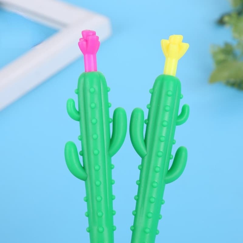 2 Peças Lápis Mecânico Automático Com Desenho De Cacto