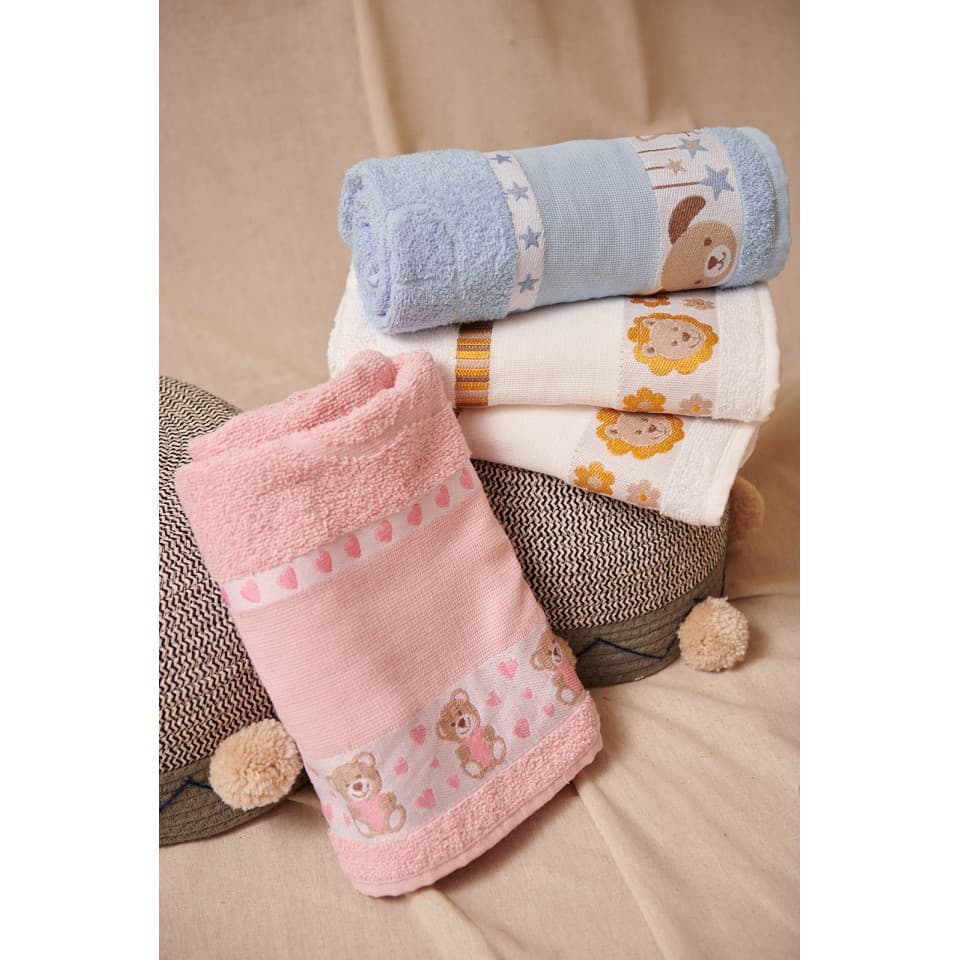 Toalha De Banho Infantil 100% algodão rosa azul amarelo
