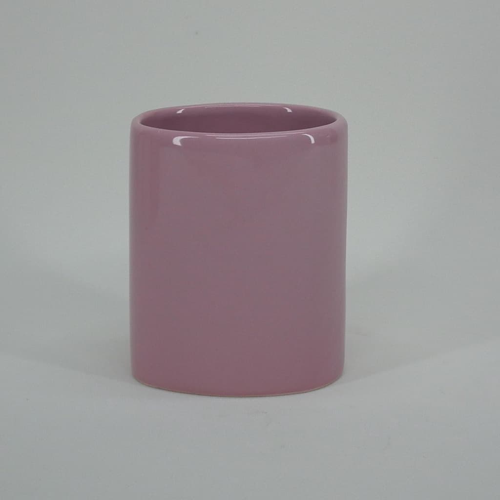 Porta Pentes, Escova, Pomada, Tesourinha, Porta treco, Porta Pincel de Maquiagem de Cerâmica Rosa Bebe