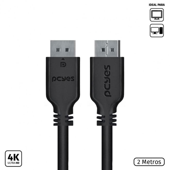 Cabo Displayport Macho para Displayport Macho 2 Metros V1.2 - Pdpm-2