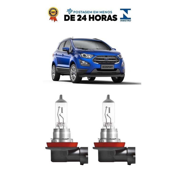 Par Lampada Farol de Milha Ecosport 2018 2019 2020 H11