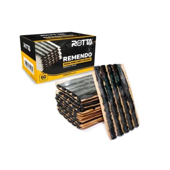 Refil remendo pneu sem camara para carro e moto 3.5mm preto