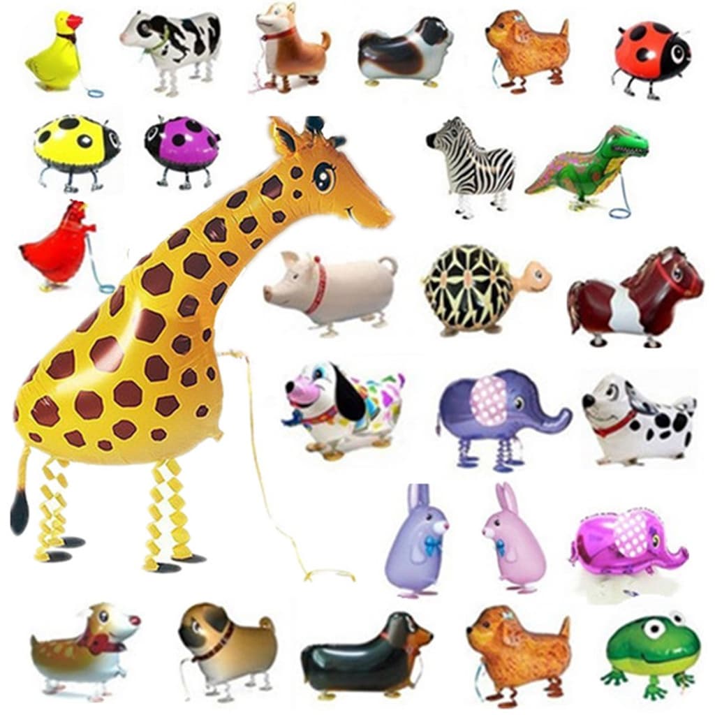 Balões De Folha De Animal De Estimação Andando Dos Desenhos Animados Hélio Airwalker Festa Aniversário Decoração De Nata