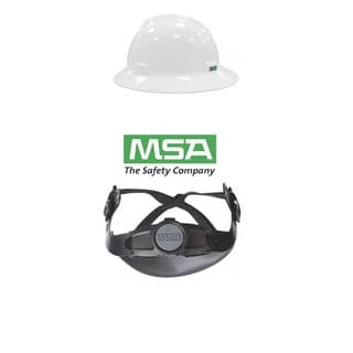 Capacete Msa Branco Aba Total Com Carneira Catraca E Jugular