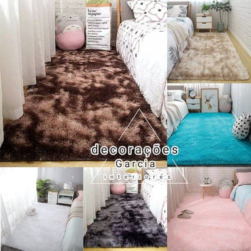 Tapete 2m x 80cm retangular felpudo peludo, antiderrapante, antialérgico, pode lavar na maquina