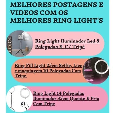 Ring Light Iluminador Led 8 Polegadas E Tripé