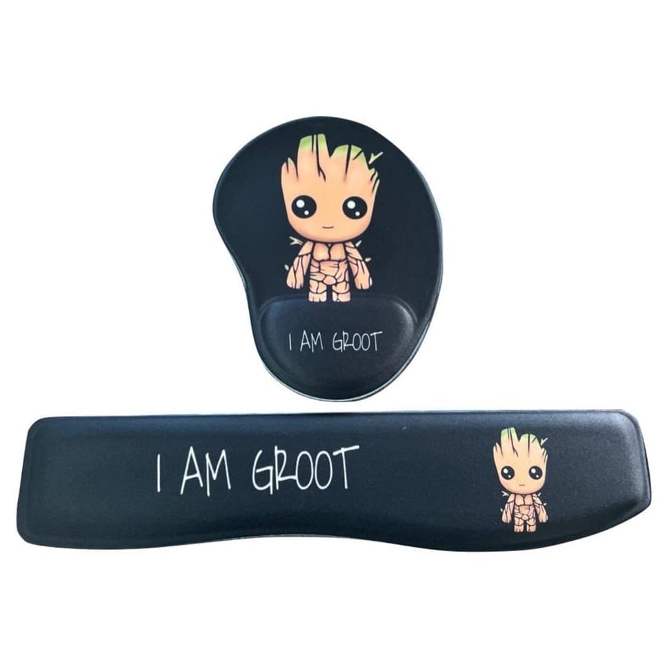 Baby Groot Ref.KT 20 Mouse Pad + Apoio de Punho ergonômico