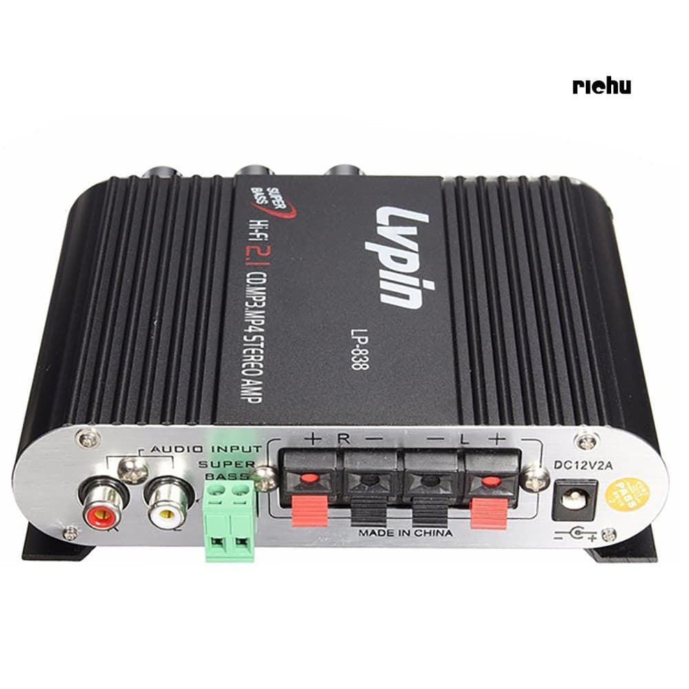 Ri + Lvpin838 Amplificador Estéreo 12v Super Bass Hifi Cd Mp3 Mp4 Para Rádio De Carro 2.1 Canais