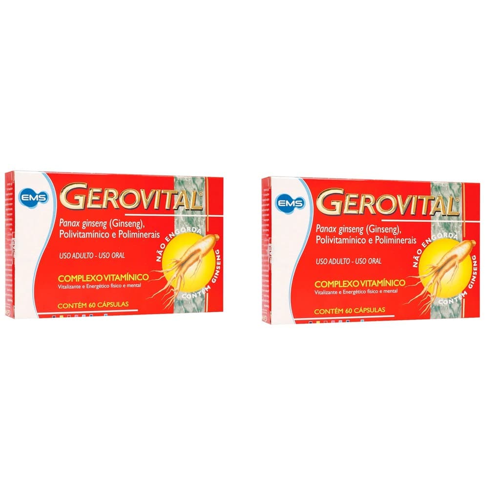 Kit 2 - Gerovital 60 Cps Complexo Vitamínico Mineral - Revigorante físico e mental