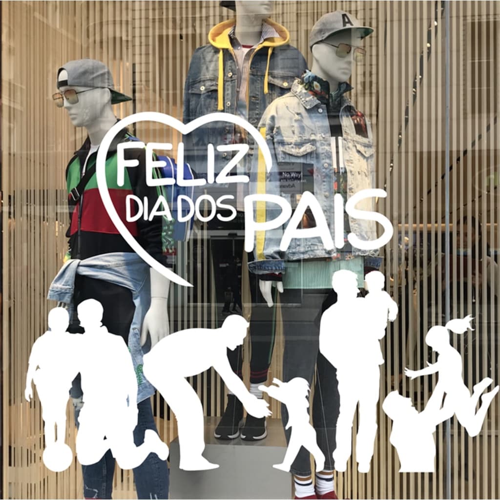 Adesivo Decorativo Vitrine Feliz Dia Dos Pais Para Loja M10