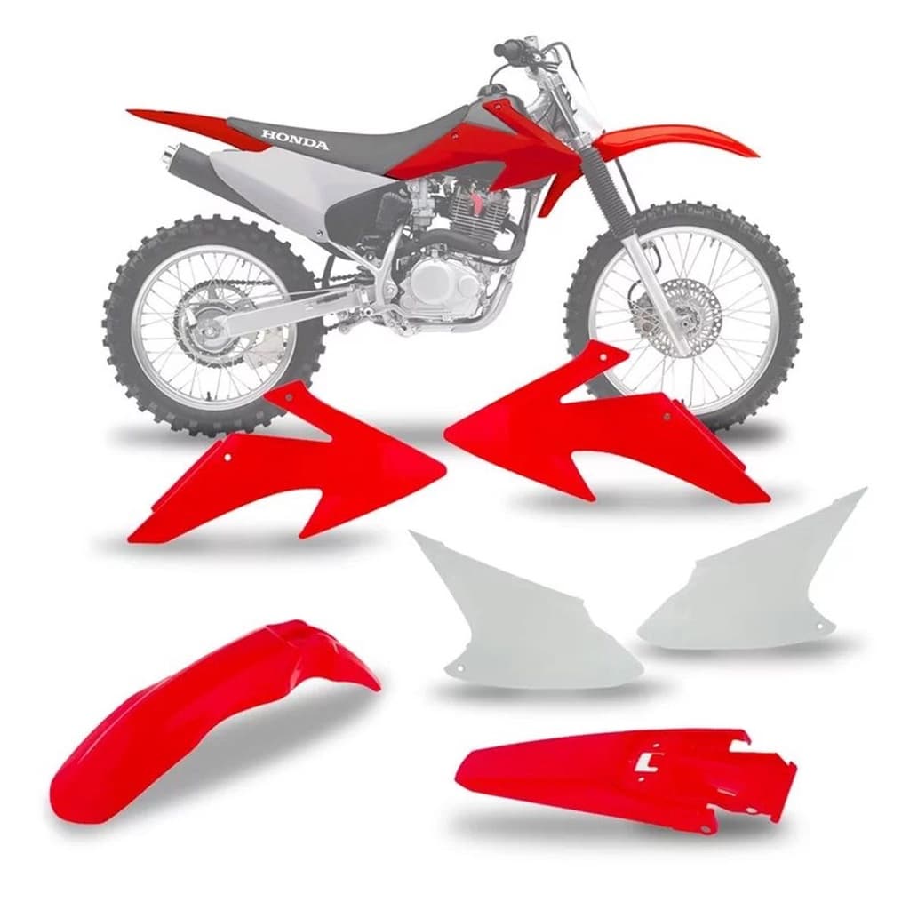 Kit Completo Plástico da Moto CRF 230 2008 2009 2010 2011 2012 2013 2014 Tampas Brancas Varias Cores