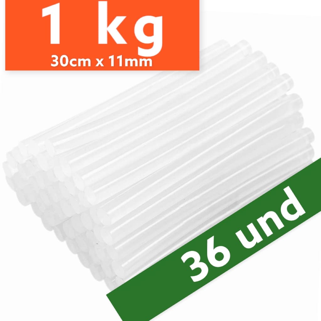 Bastão de Cola Quente Grosso Transparente 11mm Ideal para Pistola de Cola Quente Grande