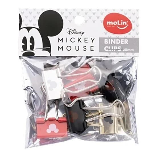 Binder Clips Molin Mickey 25 mm c/6un