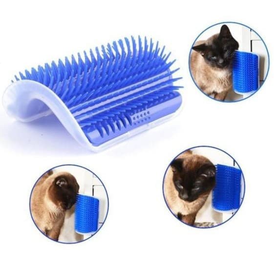 Escova massageadora para gatos - azul ou preta - inclui catnip - escova para gatos - escova remoção de pêlos para gatos
