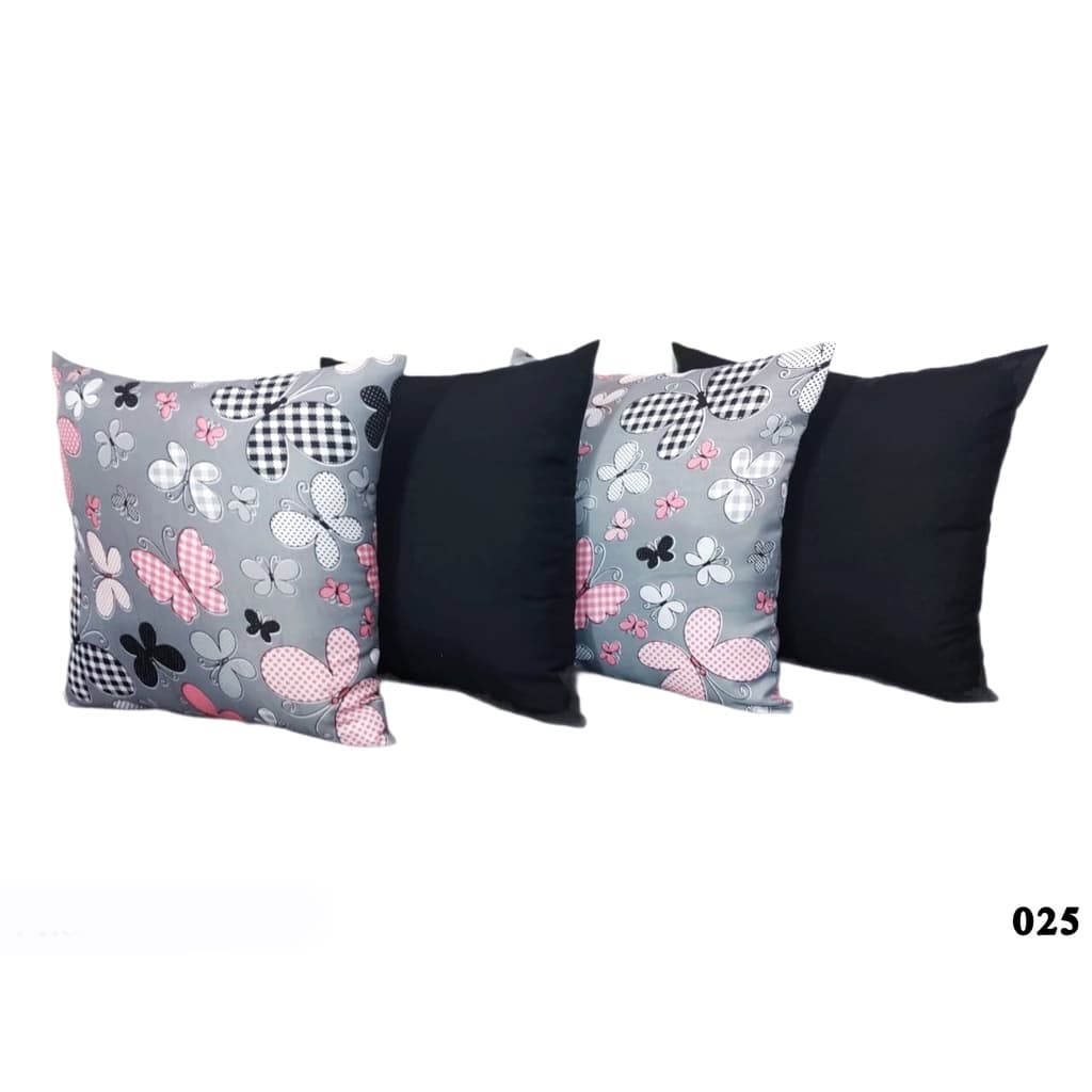 Kit Com 4 Capas De Almofadas Borboletas 025 Decorativas 45X45