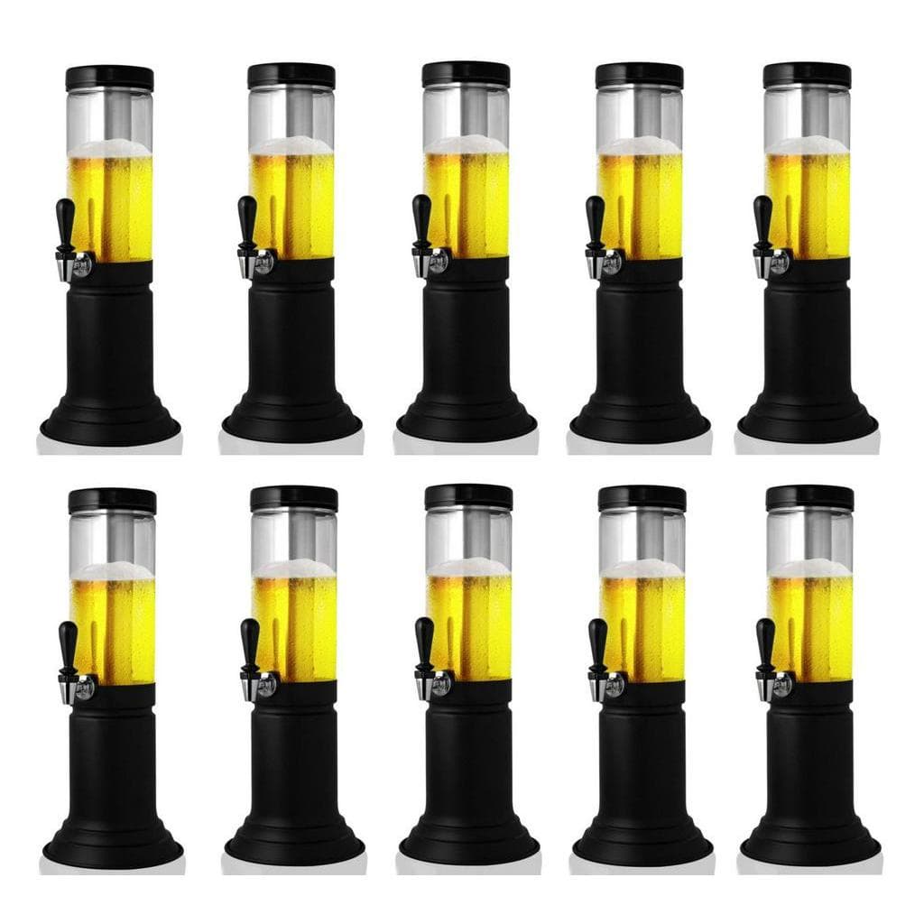 Kit com 10 - Torre de Chopp com Porta Gelo, Recipiente para 1,5 Litros em PET Use Como Chopeira ou Cervejeira