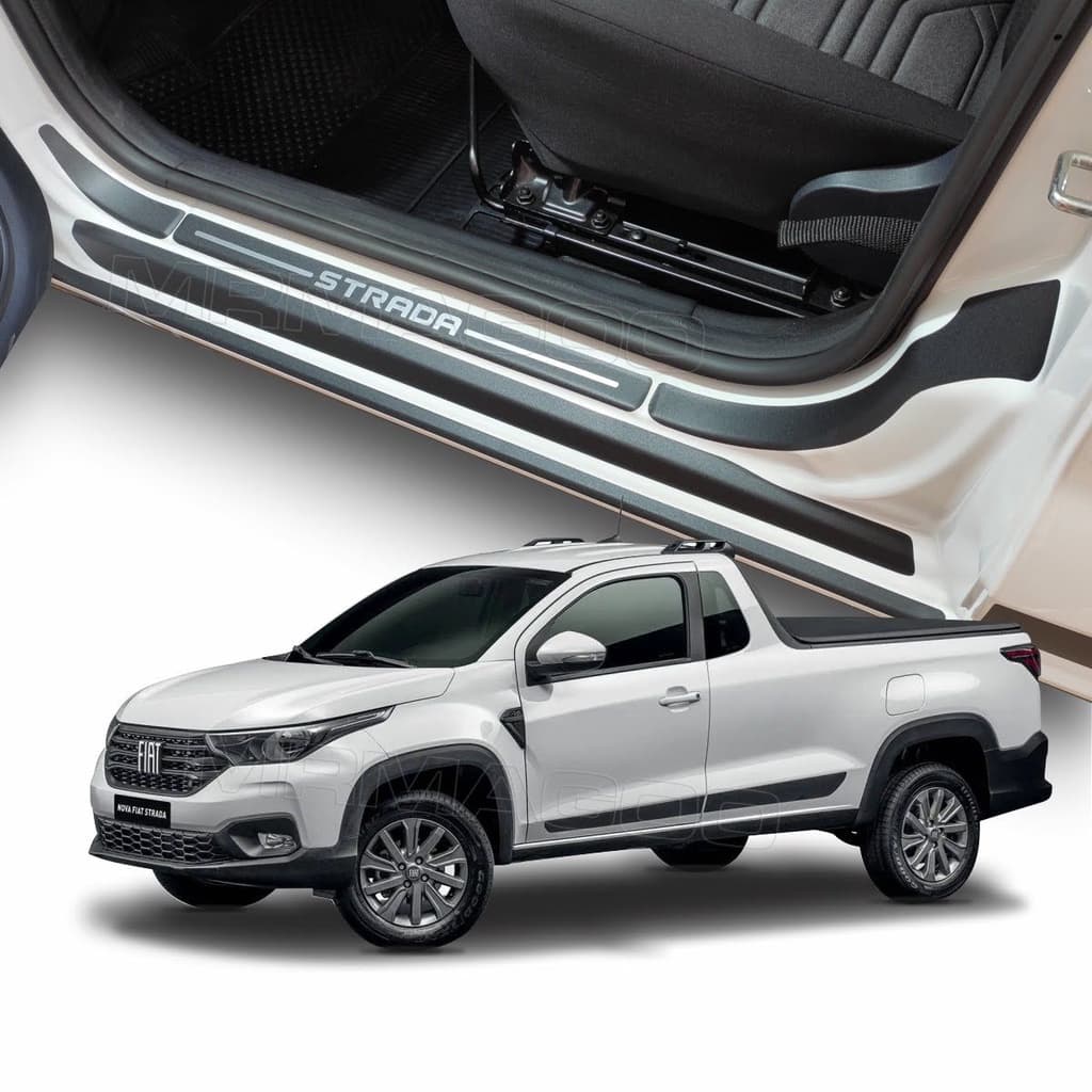 Soleiras Super Protetoras FIAT STRADA 2021 a 2026 - 2 PORTAS Acessórios Carro MRMAGOO